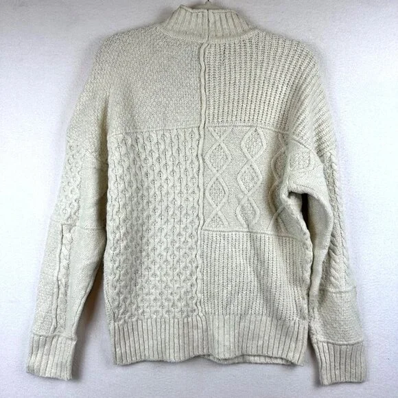 American Eagle Cream Knit Pullover Sweater 3D Print Womens Size S Grandmacore - Picture 11 of 11
